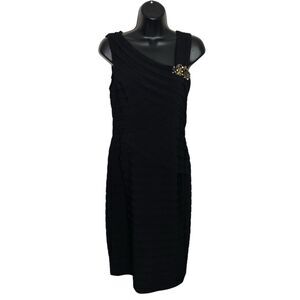 Vtg XSCAPE Womens Dress 8 Black Bandage Gothic Joanna Chen Party LBD Cocktail